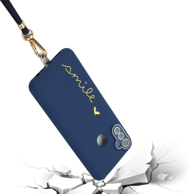 For Realme C3 Gilding Line TPU Phone Case with Strap