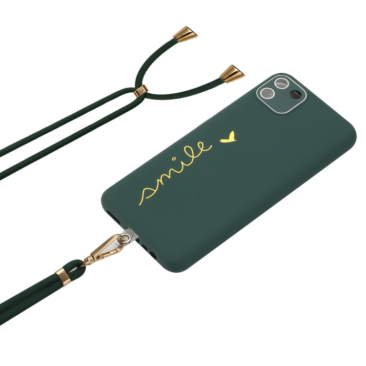 For Realme C11 2020 Gilding Line TPU Phone Case with Strap