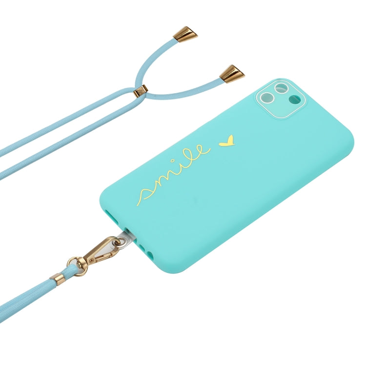 For Realme C11 2020 Gilding Line TPU Phone Case with Strap