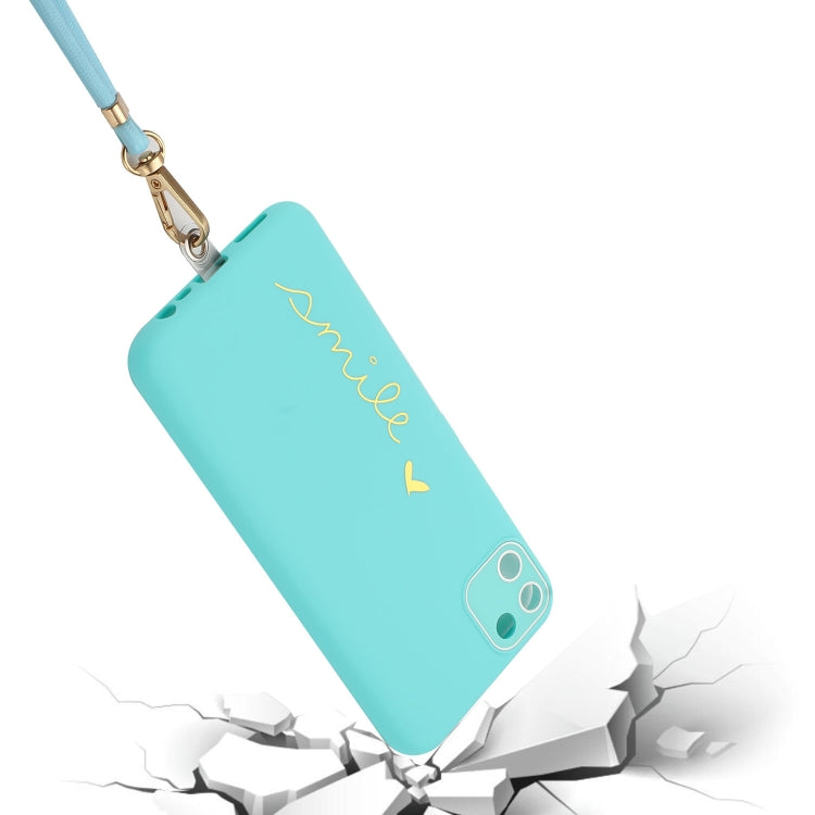 For Realme C11 2020 Gilding Line TPU Phone Case with Strap