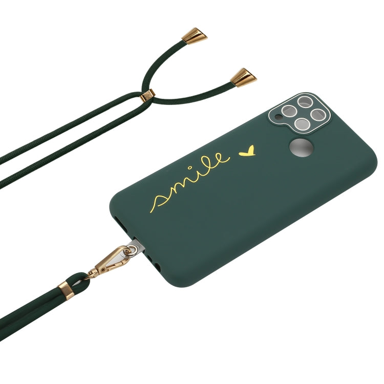 For Realme C15 / C12 Gilding Line TPU Phone Case with Strap