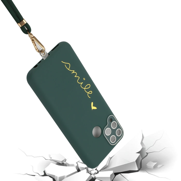 For Realme C15 / C12 Gilding Line TPU Phone Case with Strap