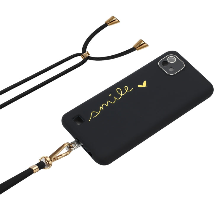 For Realme C20 / C11 2021 / C20A Gilding Line TPU Phone Case with Strap