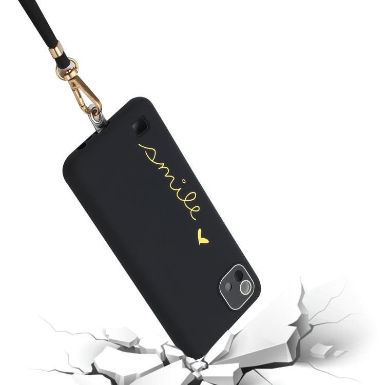 For Realme C20 / C11 2021 / C20A Gilding Line TPU Phone Case with Strap