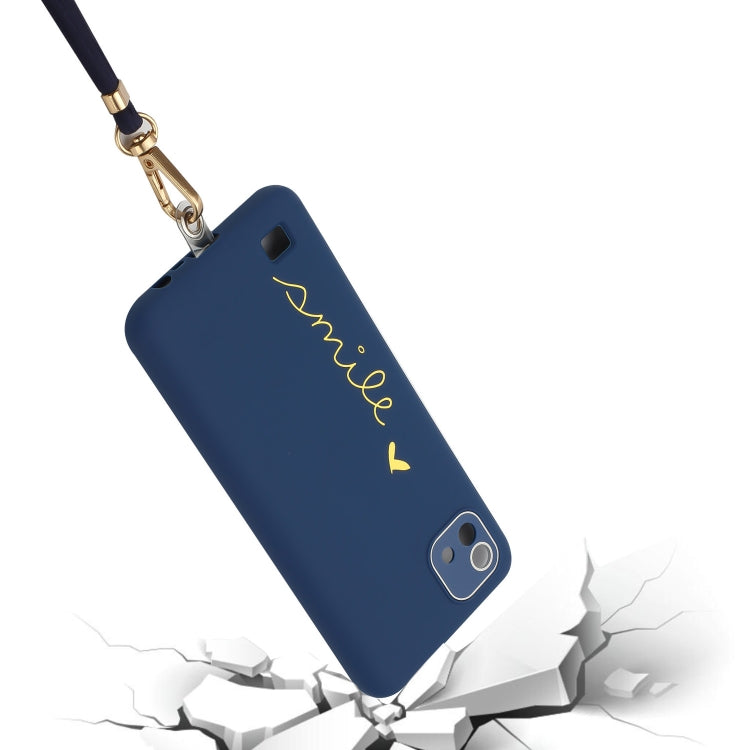 For Realme C20 / C11 2021 / C20A Gilding Line TPU Phone Case with Strap