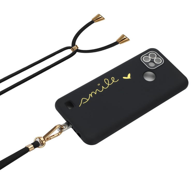 For Realme C21 Gilding Line TPU Phone Case with Strap