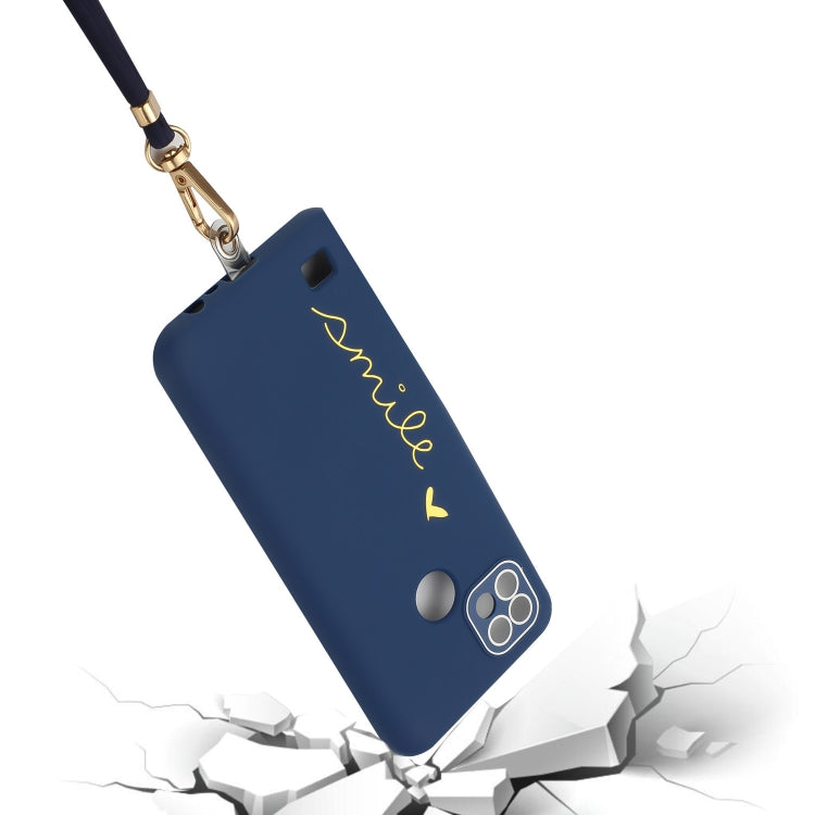 For Realme C21 Gilding Line TPU Phone Case with Strap