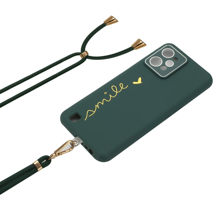 For Realme C31 Gilding Line TPU Phone Case with Strap