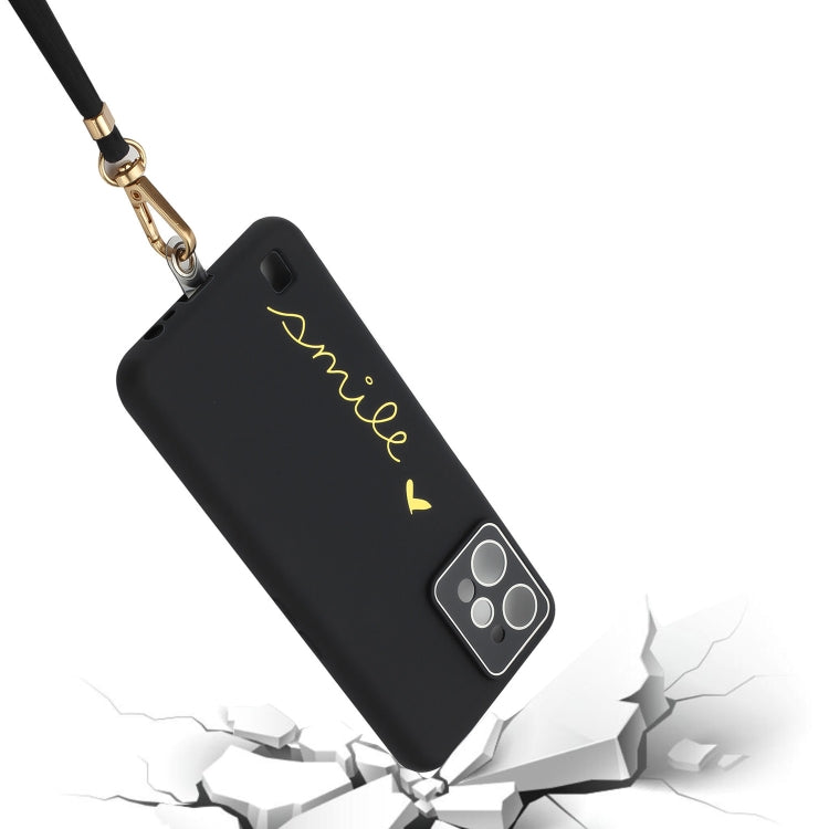 For Realme C31 Gilding Line TPU Phone Case with Strap