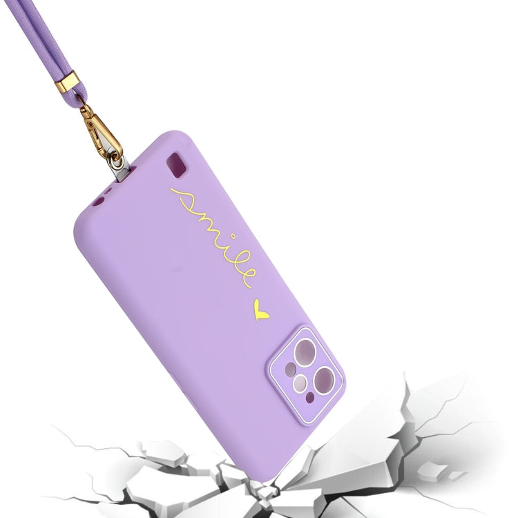 For Realme C31 Gilding Line TPU Phone Case with Strap