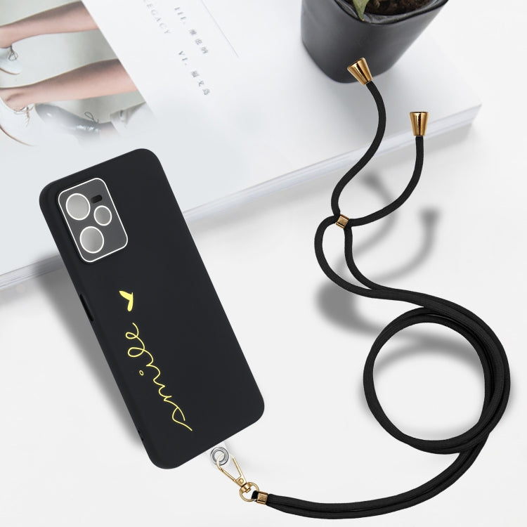 For Realme C35 Gilding Line TPU Phone Case with Strap