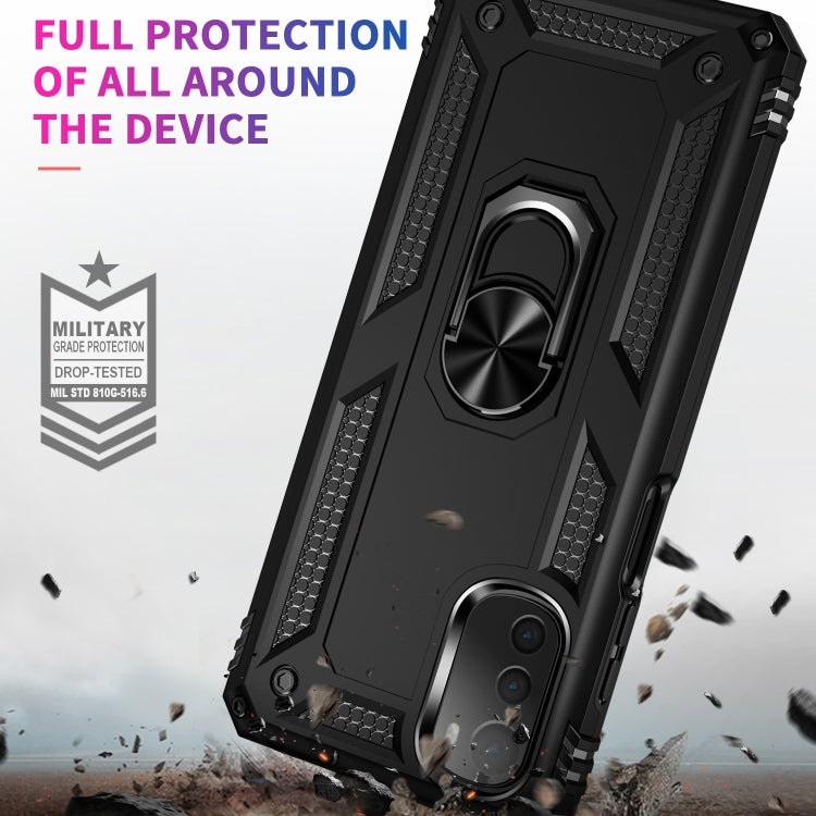 For Motorola Moto E32 4G Shockproof TPU + PC Phone Case with 360 Degree Rotating Holder