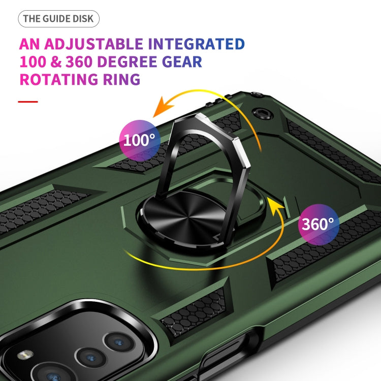 For Motorola Moto E32 4G Shockproof TPU + PC Phone Case with 360 Degree Rotating Holder