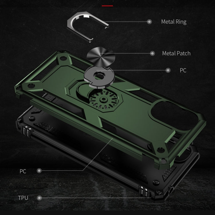 For Motorola Moto E32 4G Shockproof TPU + PC Phone Case with 360 Degree Rotating Holder