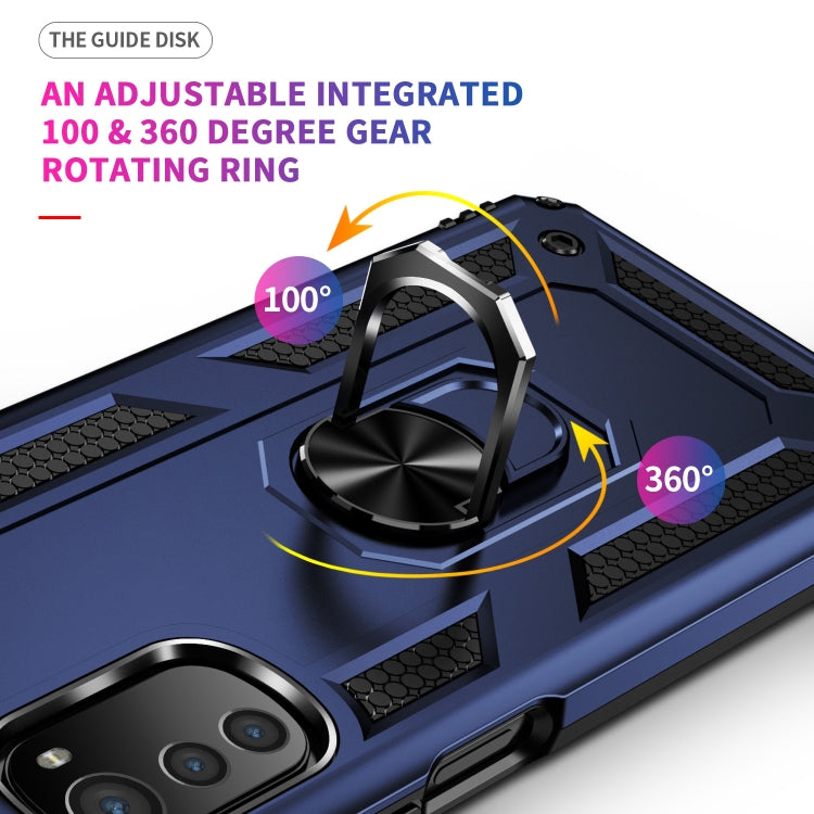 For Motorola Moto E32 4G Shockproof TPU + PC Phone Case with 360 Degree Rotating Holder