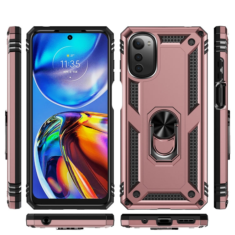 For Motorola Moto E32 4G Shockproof TPU + PC Phone Case with 360 Degree Rotating Holder