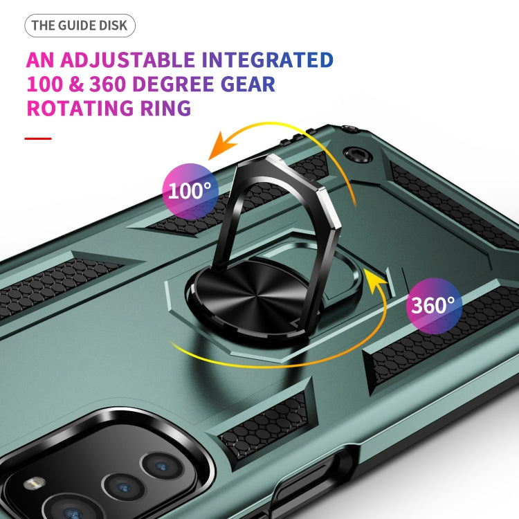 For Motorola Moto E32 4G Shockproof TPU + PC Phone Case with 360 Degree Rotating Holder