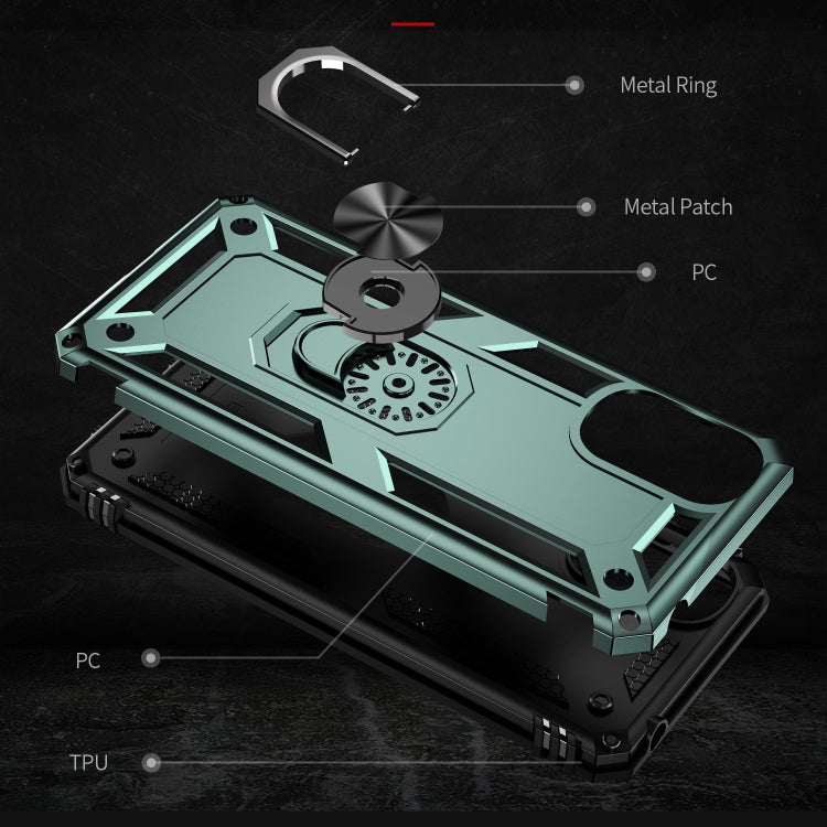 For Motorola Moto E32 4G Shockproof TPU + PC Phone Case with 360 Degree Rotating Holder