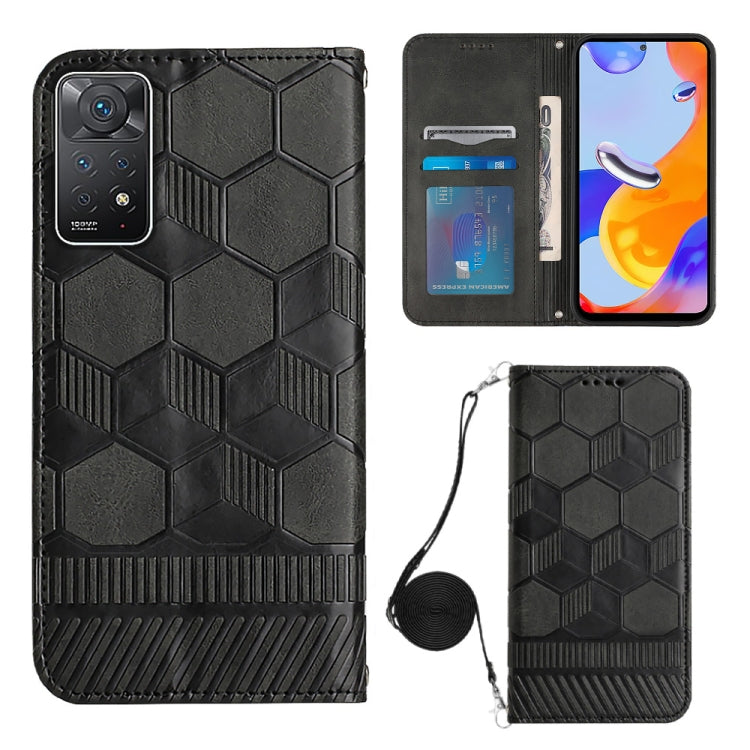 For Xiaomi Redmi Note 11 Pro/Redmi Note 11 Pro 5G/Redmi Note 11 Pro+ India Crossbody Football Texture Magnetic PU Phone Case
