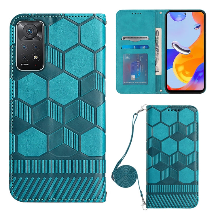 For Xiaomi Redmi Note 11 Pro/Redmi Note 11 Pro 5G/Redmi Note 11 Pro+ India Crossbody Football Texture Magnetic PU Phone Case