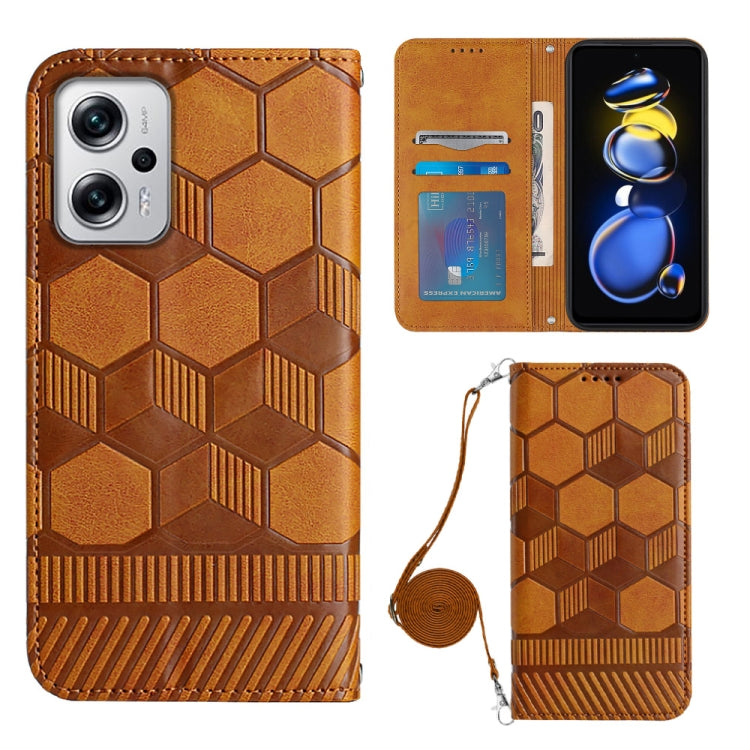 For Xiaomi Redmi Note 11T Pro Crossbody Football Texture Magnetic PU Phone Case