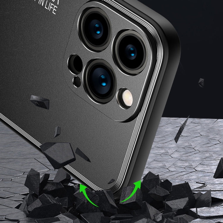 For iPhone 14 Plus Light and Shadow Series Frosted Metal Phone Case