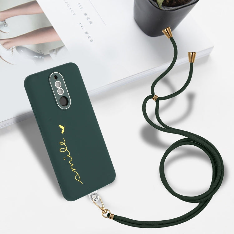 For Xiaomi Redmi 8 / 8A Dual / 8A Pro Gilding Line TPU Phone Case with Strap