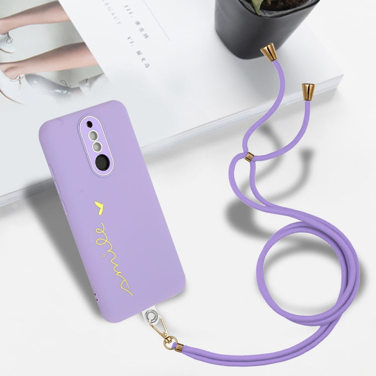 For Xiaomi Redmi 8 / 8A Dual / 8A Pro Gilding Line TPU Phone Case with Strap