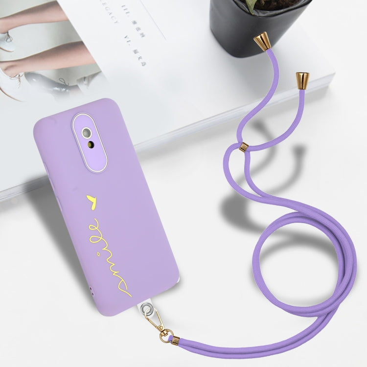For Xiaomi Redmi 8A Gilding Line TPU Phone Case with Strap