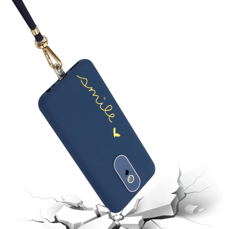 For Xiaomi Redmi 8A Gilding Line TPU Phone Case with Strap