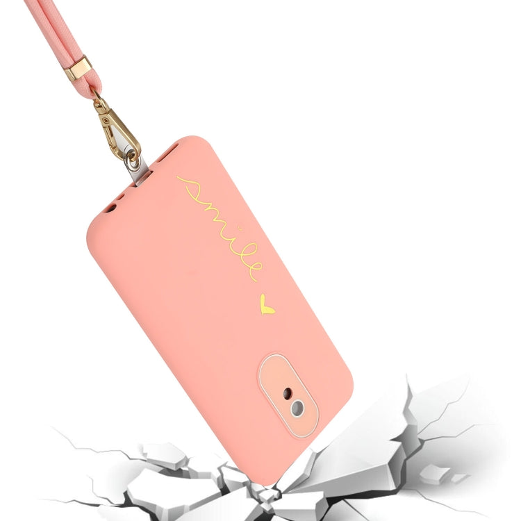 For Xiaomi Redmi 8A Gilding Line TPU Phone Case with Strap