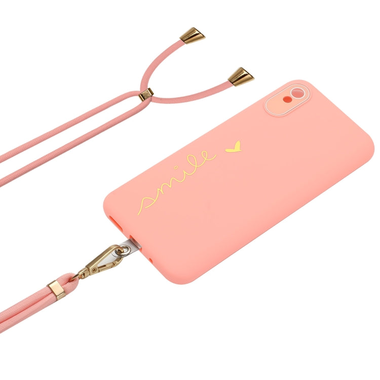 For Xiaomi Redmi 9A / 9AT / 9i Indian Gilding Line TPU Phone Case with Strap