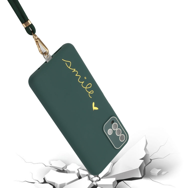 For Xiaomi Redmi 9T Global / 9 Power Gilding Line TPU Phone Case with Strap