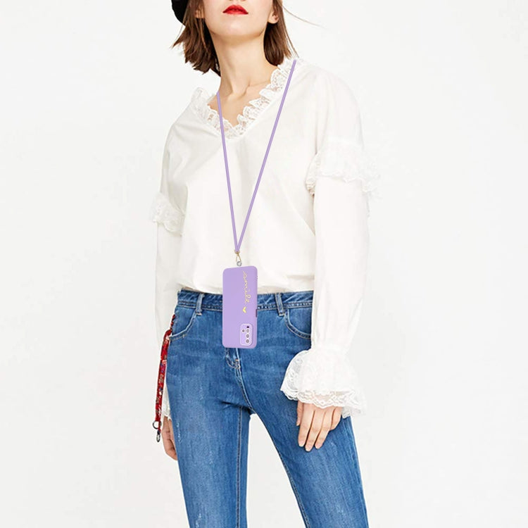 For Xiaomi Redmi 9T Global / 9 Power Gilding Line TPU Phone Case with Strap