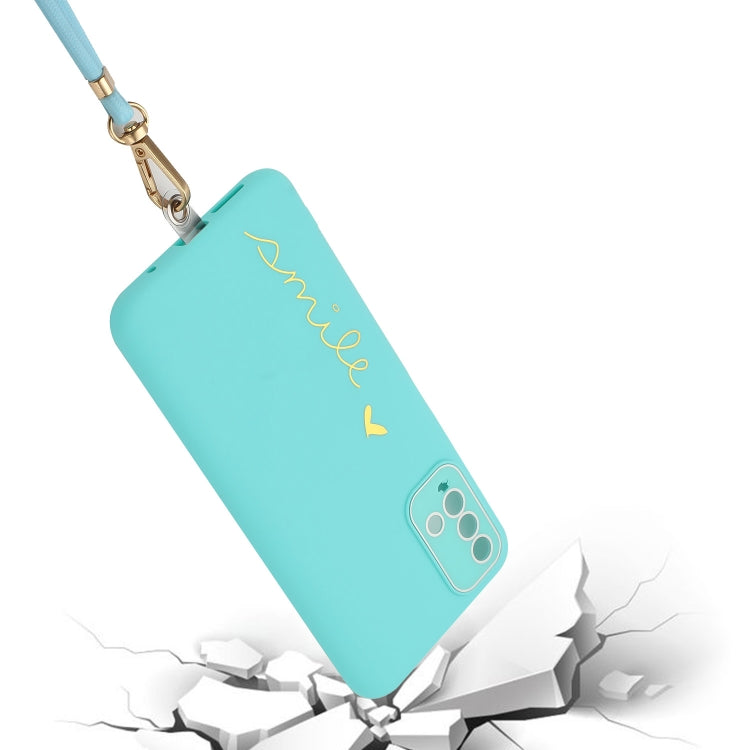 For Xiaomi Redmi 9T Global / 9 Power Gilding Line TPU Phone Case with Strap