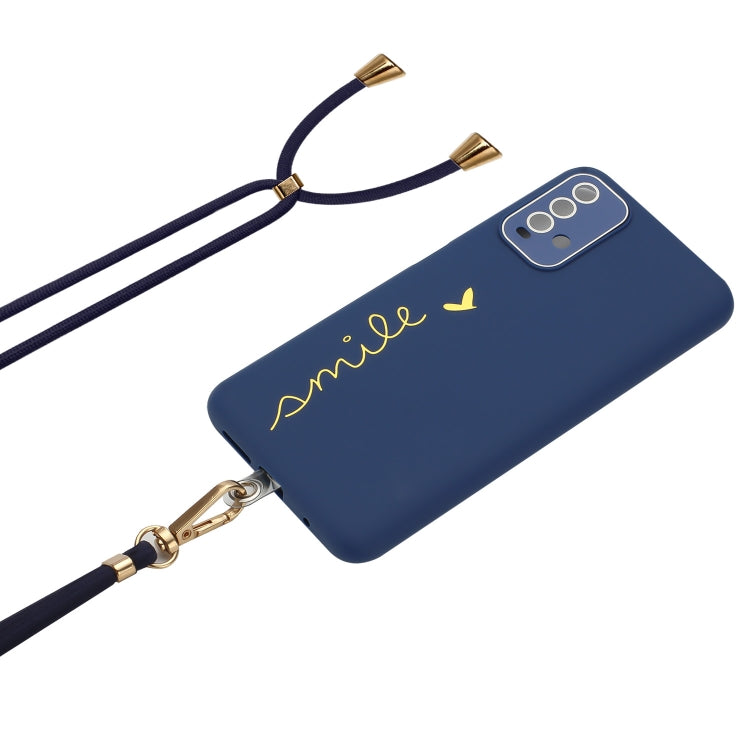 For Xiaomi Redmi 9T Global / 9 Power Gilding Line TPU Phone Case with Strap