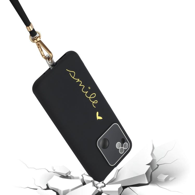 For Xiaomi Redmi 10A Gilding Line TPU Phone Case with Strap