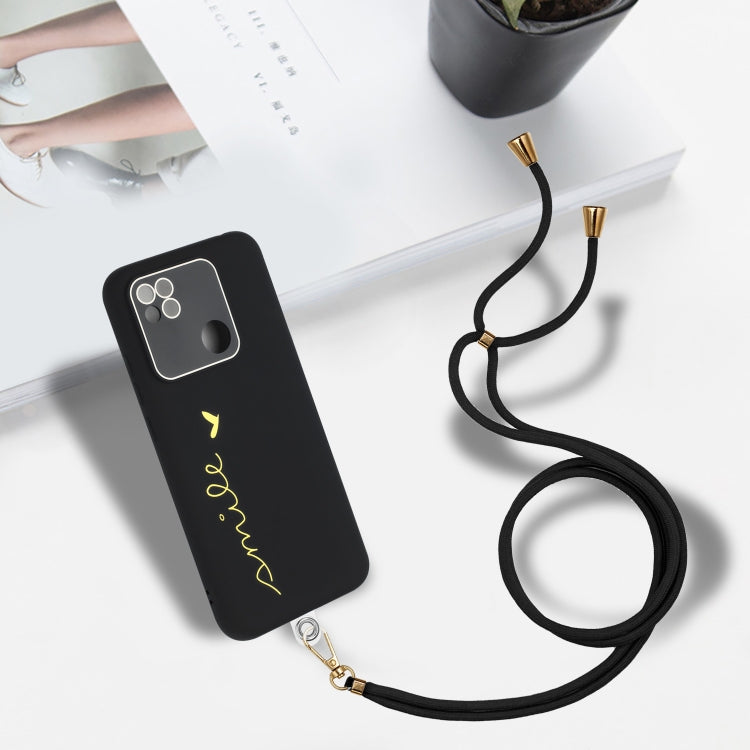 For Xiaomi Redmi 10A Gilding Line TPU Phone Case with Strap