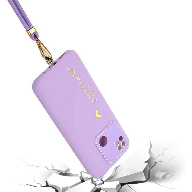 For Xiaomi Redmi 10A Gilding Line TPU Phone Case with Strap