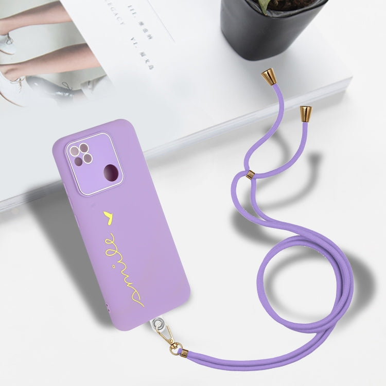 For Xiaomi Redmi 10A Gilding Line TPU Phone Case with Strap