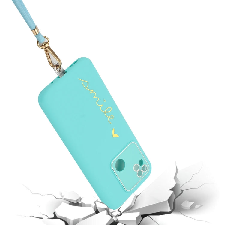 For Xiaomi Redmi 10A Gilding Line TPU Phone Case with Strap