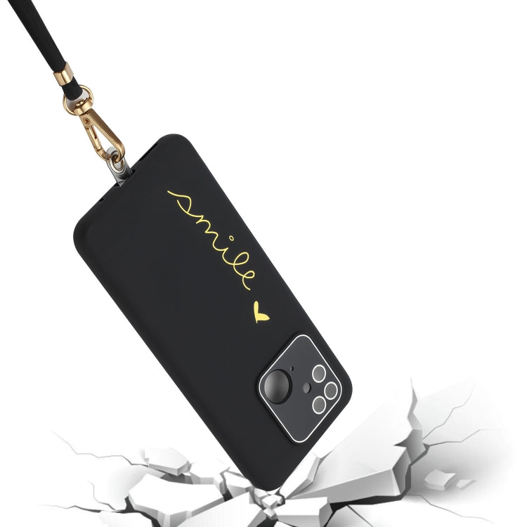 For Xiaomi Redmi 10C Gilding Line TPU Phone Case with Strap