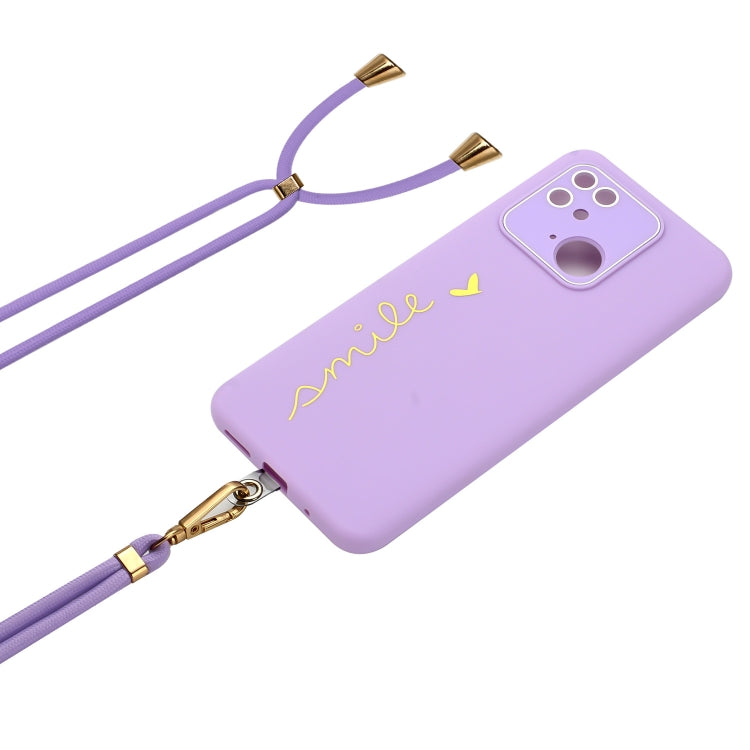 For Xiaomi Redmi 10C Gilding Line TPU Phone Case with Strap