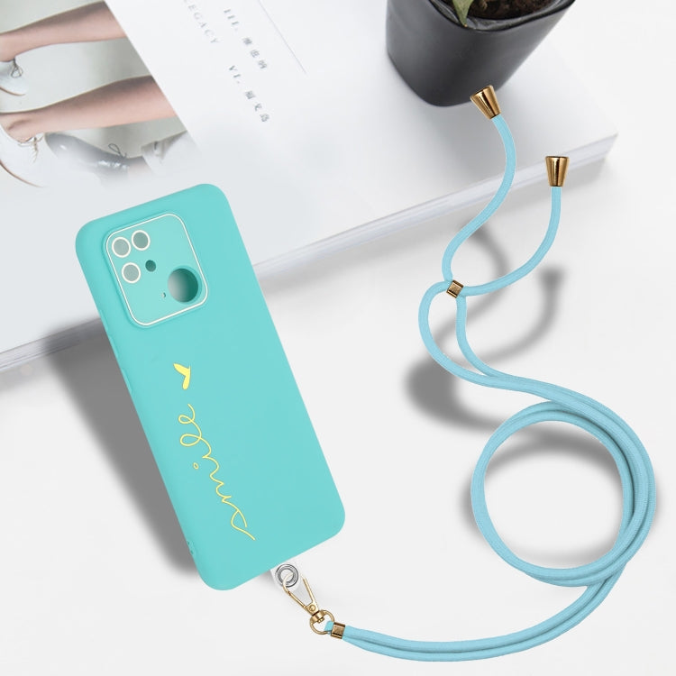 For Xiaomi Redmi 10C Gilding Line TPU Phone Case with Strap