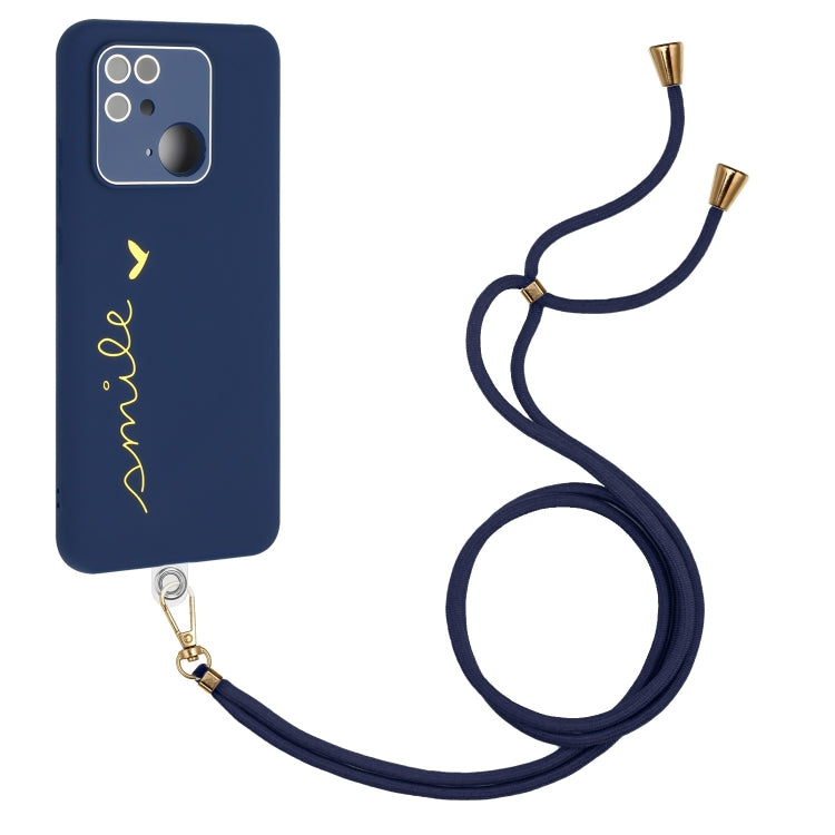 For Xiaomi Redmi 10C Gilding Line TPU Phone Case with Strap