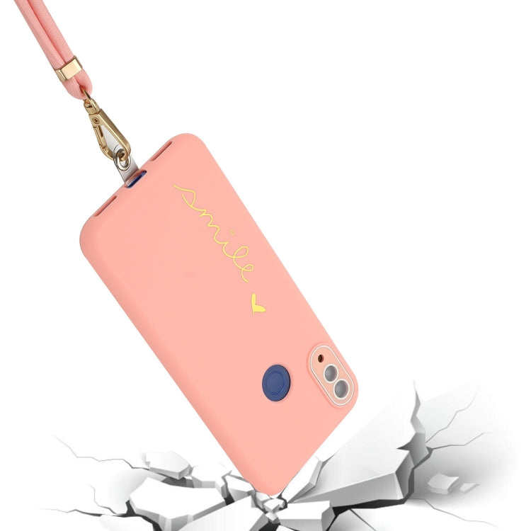 For Xiaomi Redmi Note 7 / 7 Pro / 7S Gilding Line TPU Phone Case with Strap