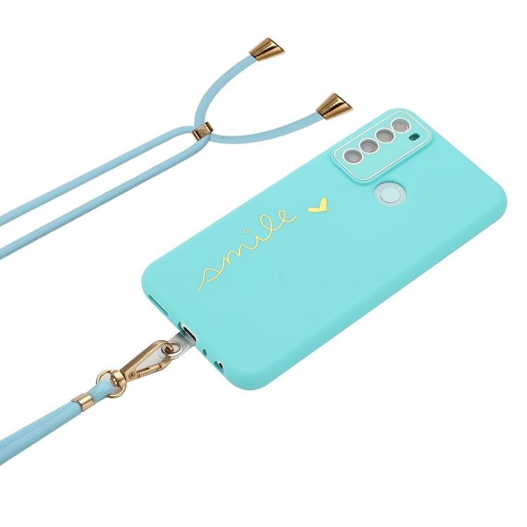 For Xiaomi Redmi Note 8 / Note 8 2021 Gilding Line TPU Phone Case with Strap