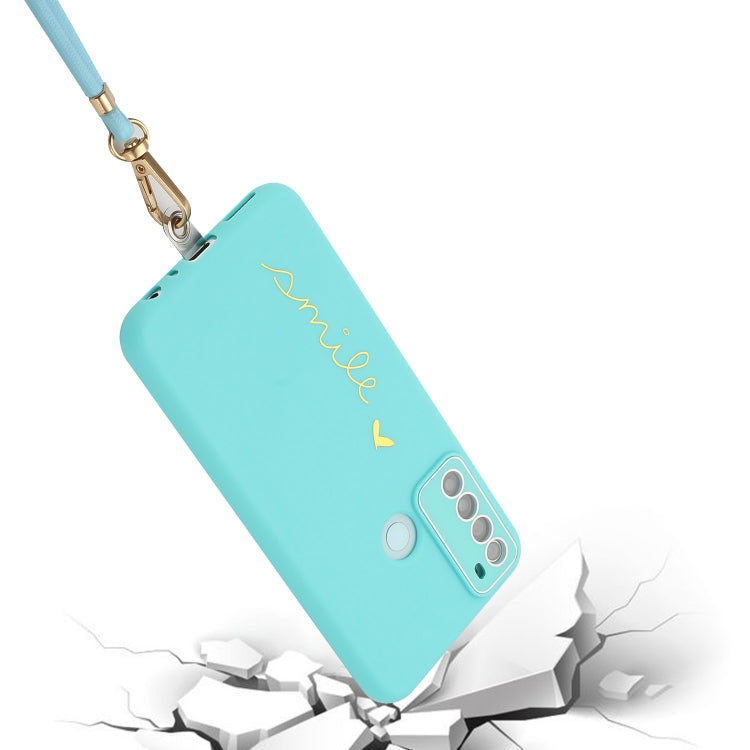 For Xiaomi Redmi Note 8 / Note 8 2021 Gilding Line TPU Phone Case with Strap