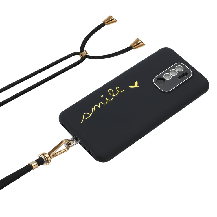 For Xiaomi Redmi Note 8 Pro Gilding Line TPU Phone Case with Strap