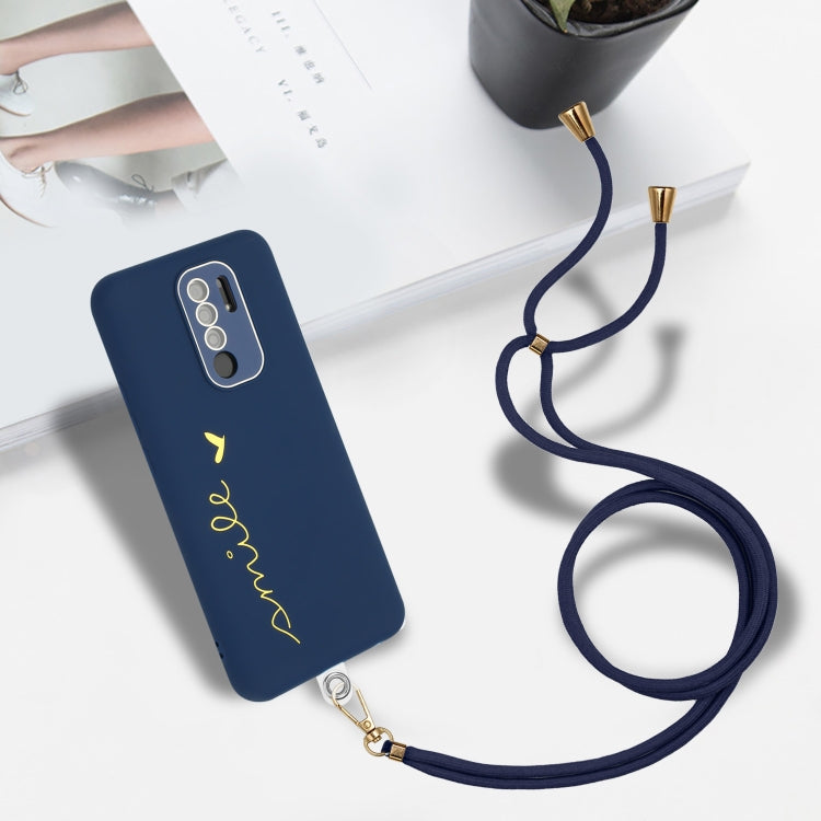 For Xiaomi Redmi Note 8 Pro Gilding Line TPU Phone Case with Strap